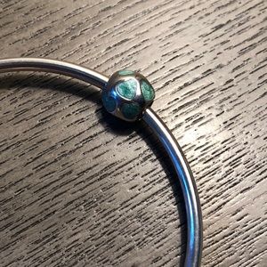 Pandora teal/blue heart charm